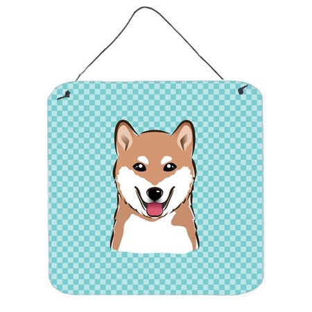 MICASA Checkerboard Blue Shiba Inu Aluminum Metal Wall Or Door Hanging Prints6 x 6 In. MI251341